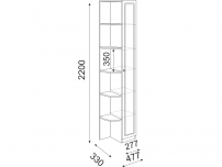 Угловой пристрой правый Беатрис М14 ШхВхГ 330х2200х477 мм